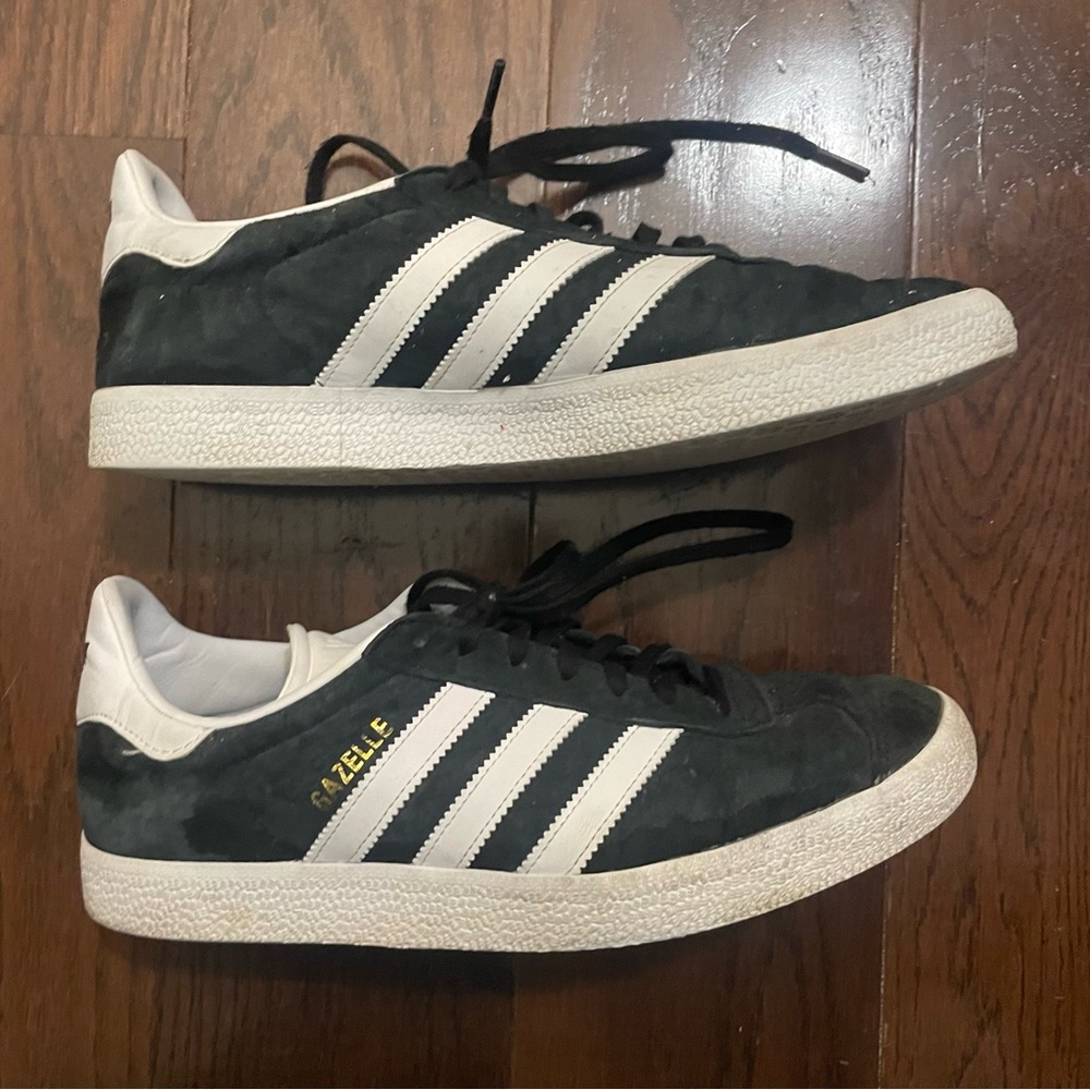 adidas Gazelle Men’s Black and White Suede Sneakers